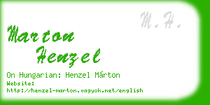 marton henzel business card