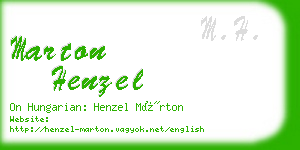 marton henzel business card